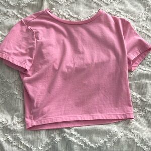 pink crop top